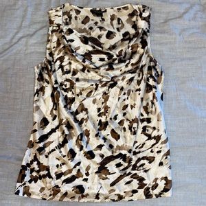 St John animal print blouse sz S small